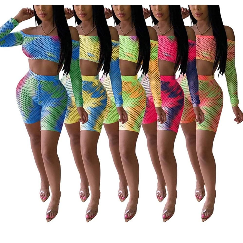 Tie dye mesh cover up